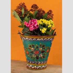 nam bkt 1 indian furniture hand painted buckets metal