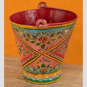 nam bkt 2 indian furniture hand painted buckets flowers