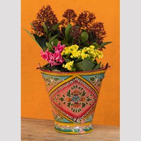 nam bkt 2 indian furniture hand painted buckets metal