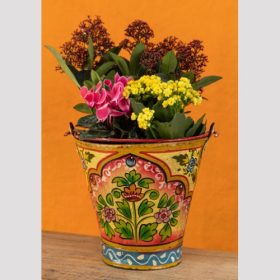 nam bkt 3 indian furniture hand painted buckets metal