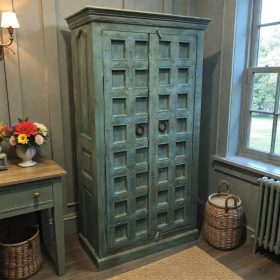 k84 1267 indian furniture blue squared cabinet main