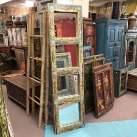 kh29 217 a indian furniture mirror yellow floral main