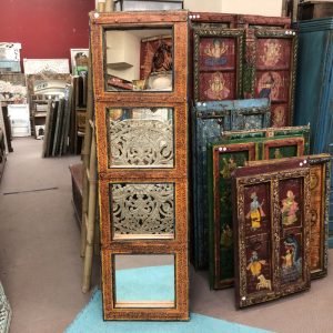 kh29 217 c indian furniture mirror orange sanskrit main