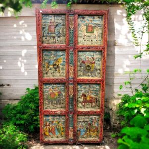 kh29 222 b indian furniture painted wall panel door main