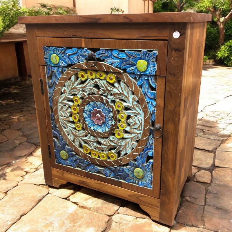 k84 2962 b indian furniture cabinet blue with drawer main