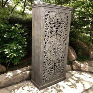 k84 3132 a indian furniture carved grey white cabinet main